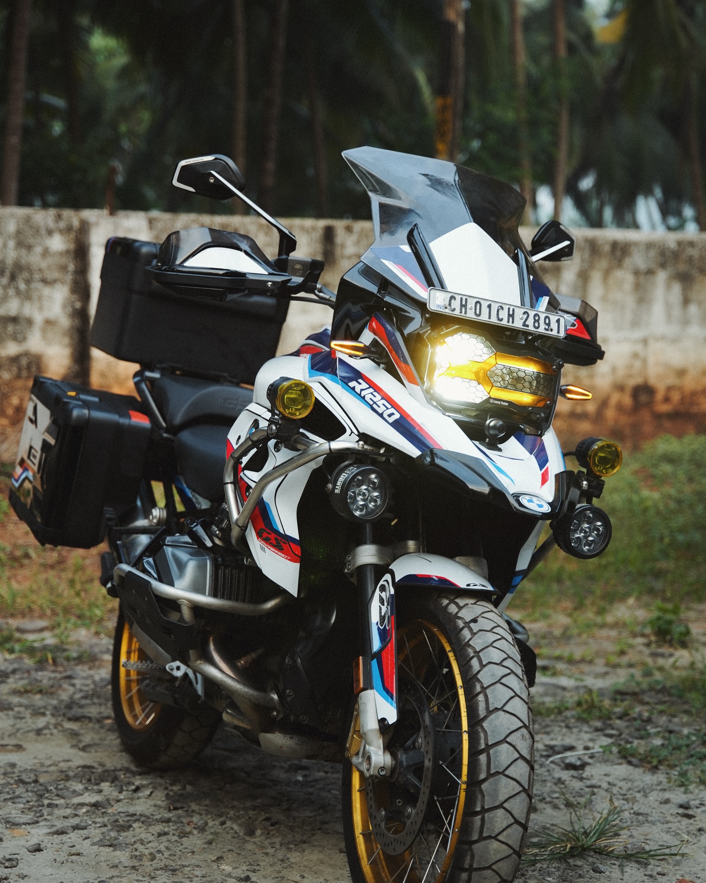 M-Sport tricolour graphic kit on a BMW R 1250 GS
